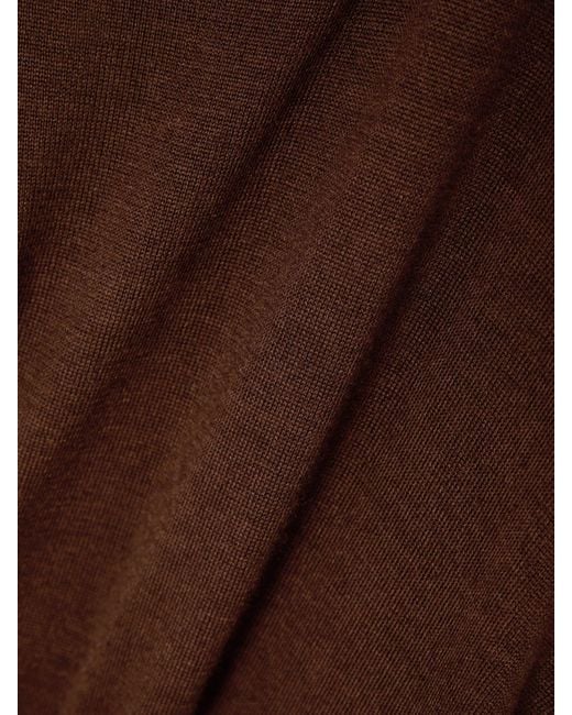 Saint Laurent Brown Rollkragenpullover Aus Einer Mischung Aus Wolle, Kaschmir Und Seide