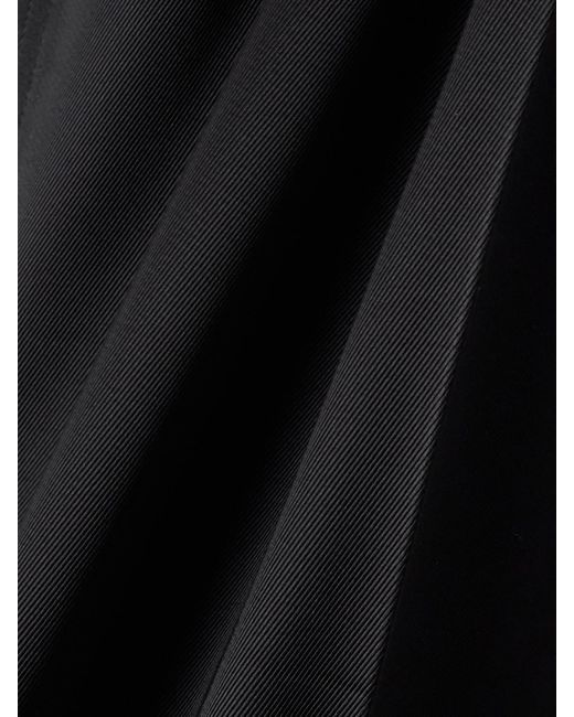 Jil Sander Black Hose Mit Weitem Bein Aus Glänzendem Twill Mit Falten