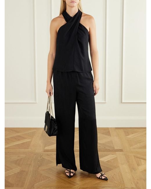 Theory Blue Crepe Halterneck Top