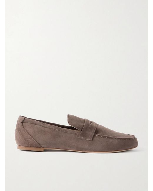 Jamie Haller Brown Suede Penny Loafers