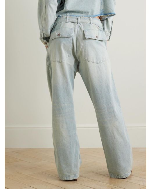 BAGGY BELTED JEANS - Gray