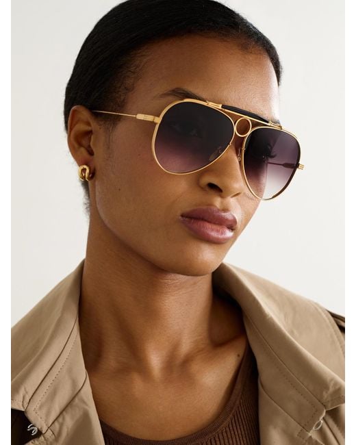 Jacques Marie Mage Metallic Duke 2-Tone Aviator-Style Sunglasses