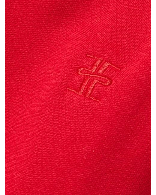 ÉTERNE Embroidered Cotton And Modal-Blend Jersey Tapered Track Pants