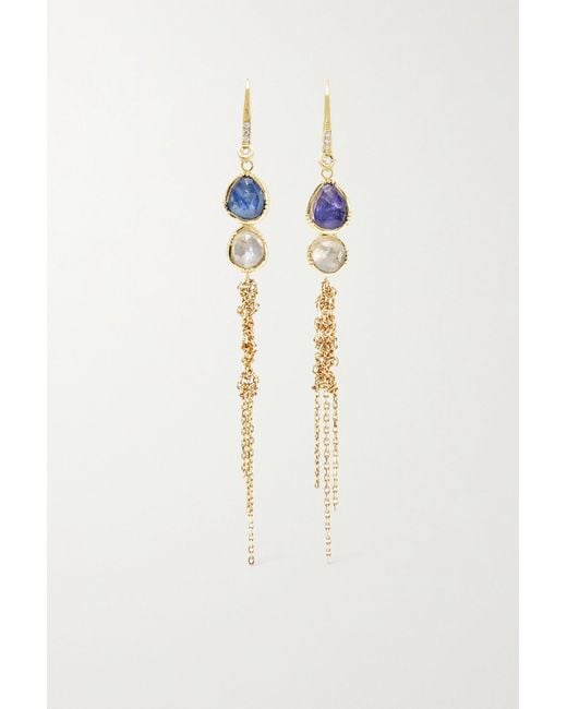 Brooke Gregson Metallic Double Waterfall 18-karat Gold Sapphire And Diamond Earrings