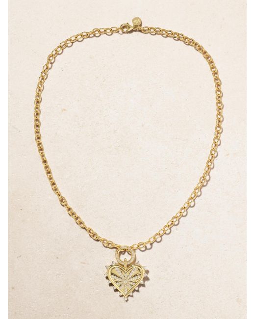 Marlo Laz Natural Small Spiked Pavé 14-Karat Diamond Necklace