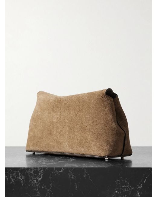 Totême  Natural T-Lock Suede Clutch