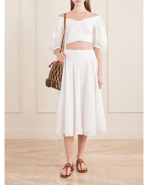Thierry Colson White Clara Embroidered Cotton-Voile Blouse