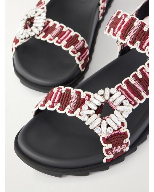 Roger Vivier Multicolor Embellished Flat Sandals