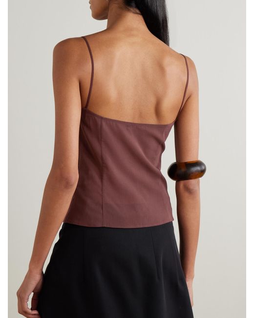 St. Agni Red Stretch-Silk Organza Camisole