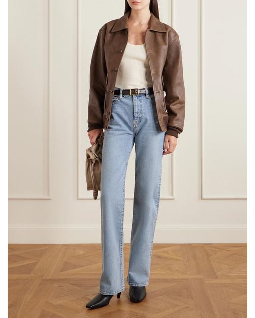 FRAME Blue The Arrow High-Rise Flared Jeans