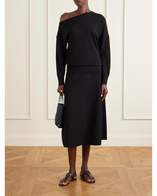 arch4 Blue Wiki Off-The-Shoulder Cashmere Sweater