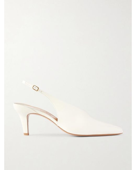 Chloé Natural Suzie Leather Slingback Pumps