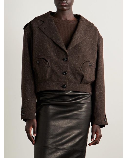 Blazé Milano Brown Kiso Wool-Blend Canvas Jacket