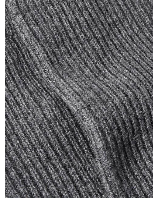 Lisa Yang Gray Zera Socken Aus Geripptem Kaschmir