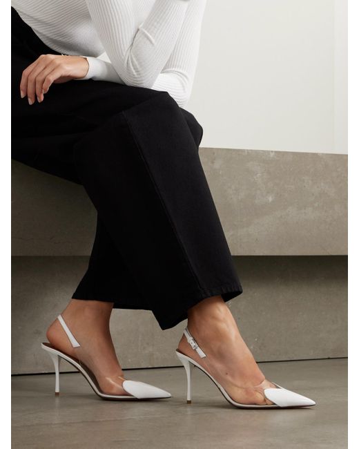 Alaïa White Coeur Slingback Pumps 90