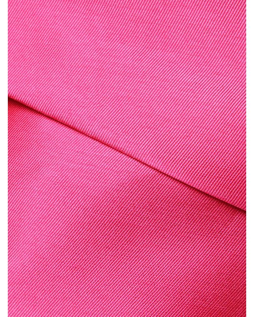 Solace London Pink Tiffany Strapless Pleated Satin-Twill Gown