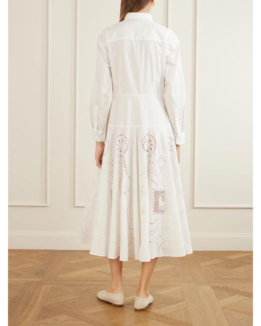 Polo Ralph Lauren White Broderie Anglaise Cotton Midi Dress