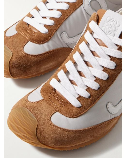 Loewe White Ballet Runner 2.0 Sneakers Aus Shell, Veloursleder Und Leder Mit Logoapplikationen