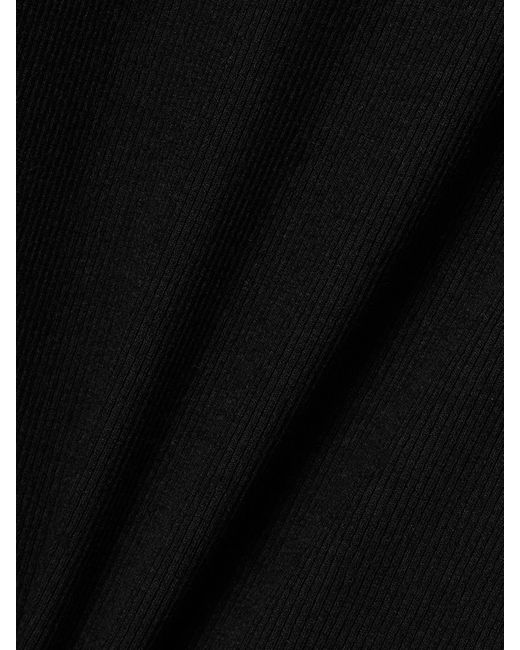 Leset Black Kelly Ribbed Cotton-Blend Jersey T-Shirt