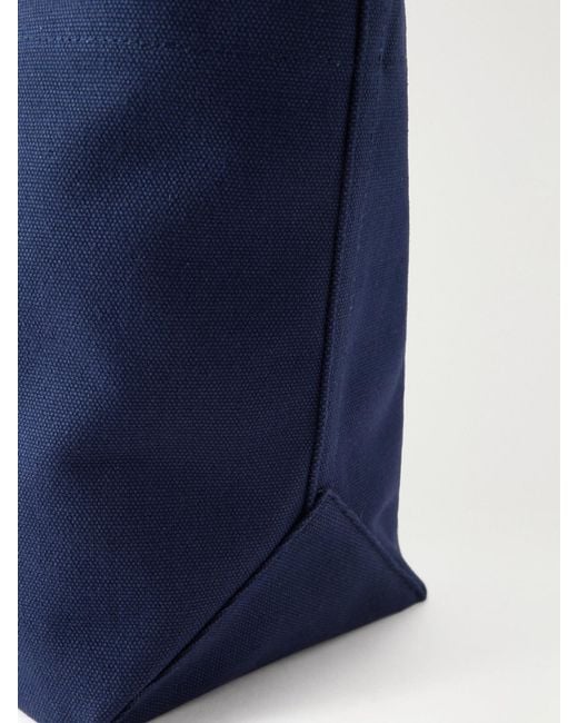 Kallmeyer Blue Driving Leather-Trimmed Canvas Tote