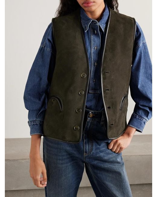 Blazé Milano Black Tatoosh Gliss Wendbare Jacke Aus Shearling Mit Lederbesätzen