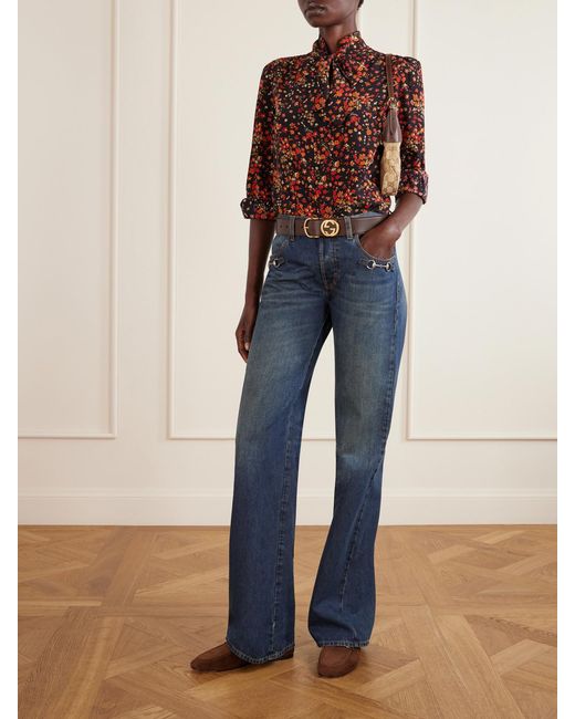 Gucci Brown Jordaan Horsebit-Embellished Suede Loafers