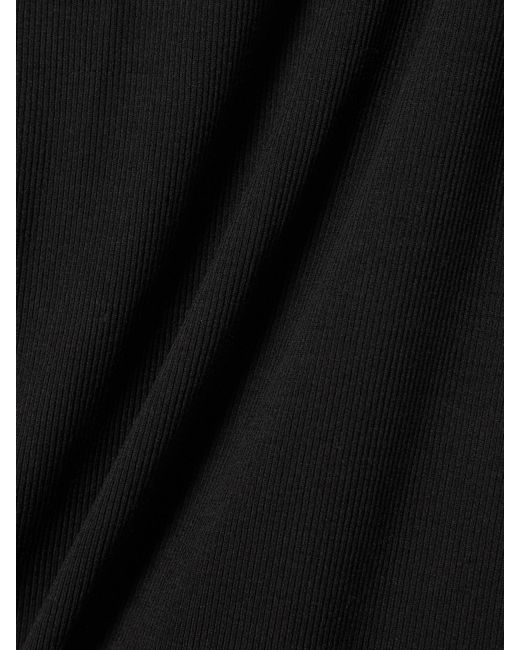 Calvin Klein Black Aubriella Ribbed Stretch Organic Cotton-Jersey T-Shirt