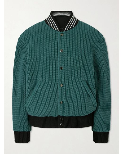 Aimé Leon Dore Green Reversible Knit Bomber