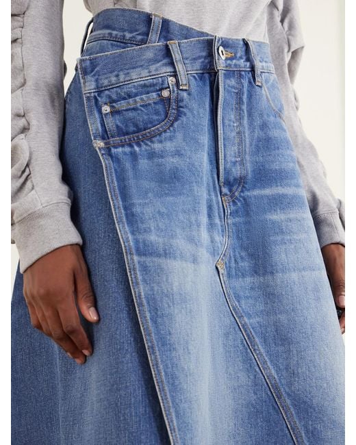 J.W. Anderson Blue Drop Front Denim Midi Skirt