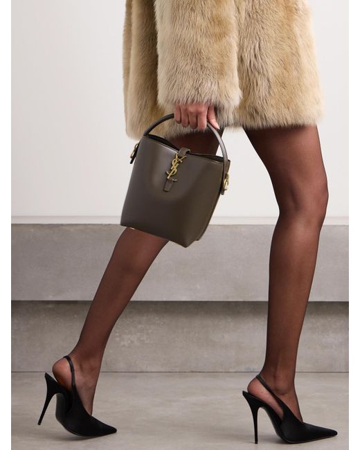 Sac Seau En Cuir Le 37 Small Saint Laurent en coloris Green