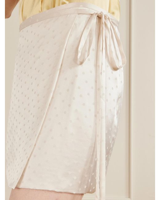 Aflalo Natural Shejo Polka-Dot Satin-Jacquard Mini Skirt