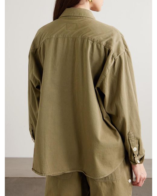 Jamie Haller Green The Big Oversized Cotton-Twill Shirt