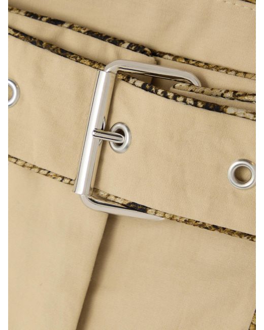 Dries Van Noten Natural Belted Cotton-Canvas Midi Skirt