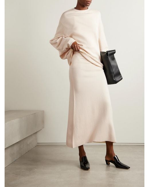 FFORME White Robyn Wool-Blend Maxi Skirt