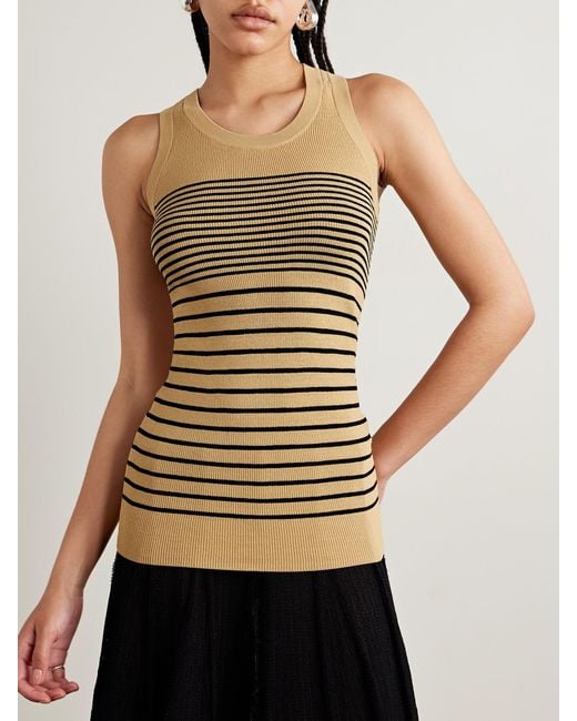 Proenza Schouler Natural Roberts Striped Stretch-Knit Tank