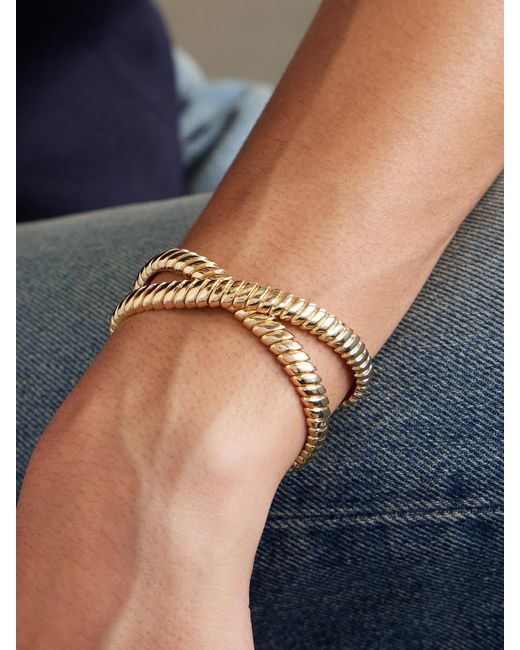 Roxanne Assoulin Natural The Double Cobra-Tone Bracelet