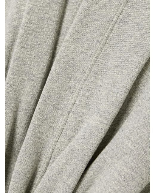 Rick Owens Gray Cropped Cotton-Blend Jersey Hoodie
