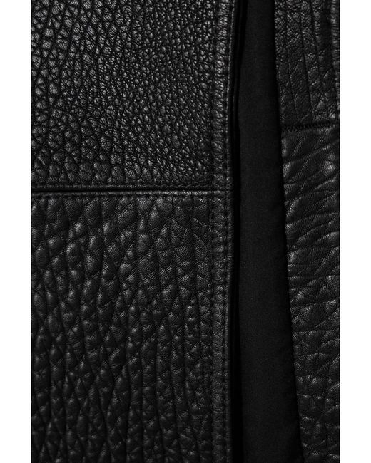 David Koma Black Paneled Textured-Leather Maxi Skirt