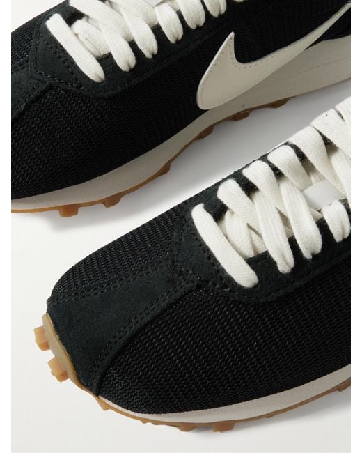 Nike Black Ld-1000 Suede And Leather-Trimmed Mesh Sneakers