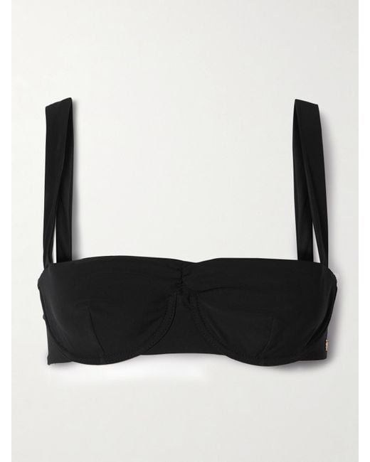 Kiki de Montparnasse Black La Sirene Underwired Balconette Bikini Top
