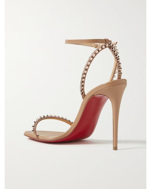 Christian Louboutin Natural So Me 100 Studded Leather Sandals