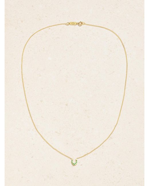 Jennifer Meyer Natural Mini Horseshoe Kette Aus 18 Karat Mit Smaragden