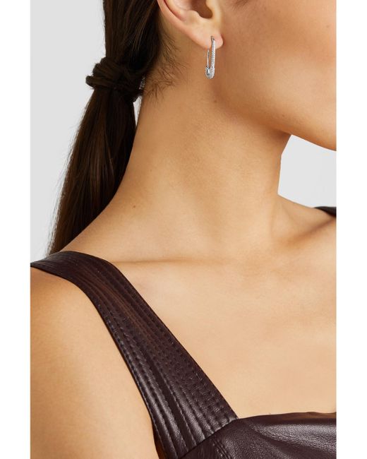 Anita Ko Natural Safety Pin Einzelner Ohrring Aus 18 Karat Weißgold Mit Diamanten