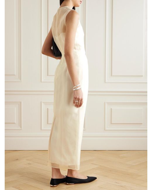 Gabriela Hearst White Maslow Silk-Organza Maxi Dress