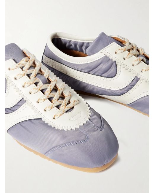 Dries Van Noten Blue Leather-Trimmed Shell Sneakers
