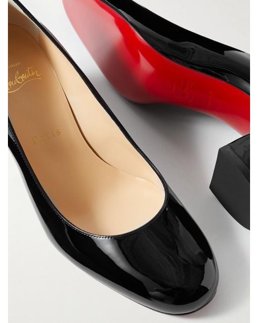 Christian Louboutin Black Miss Sab 55 Patent-Leather Pumps