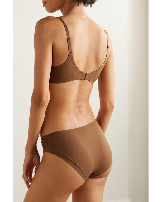 Eres Brown Flore Fragrance Lace Soft-Cup Triangle Bra