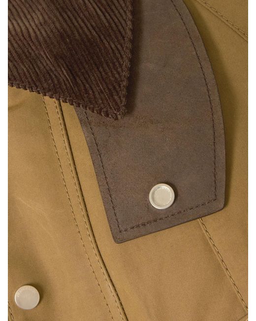 J.W. Anderson Natural Cropped Corduroy-Trimmed Waxed-Cotton Jacket