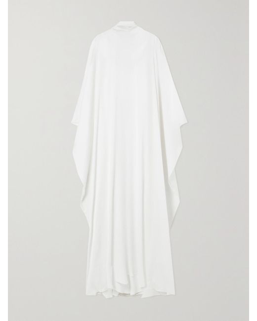 Abadia White Crinkled-Voile Maxi Dress