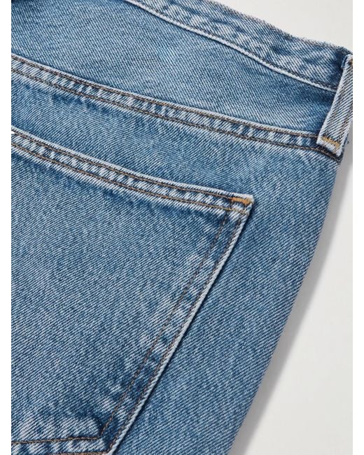 Agolde Blue Kiera Mid-Rise Wide-Leg Organic Jeans